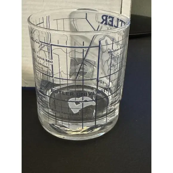 Greenline Glassware Butler University Whiskey Glass Set (2) Low Ball Glasses NIB - Picture 4 of 9